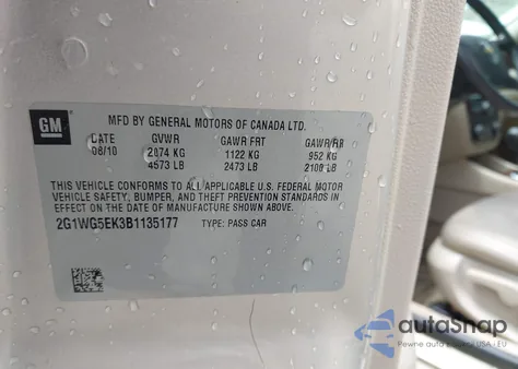 2011 Chevrolet Impala Lt z USA, uszkodzony, nr VIN 2G1WG5EK3B1135177